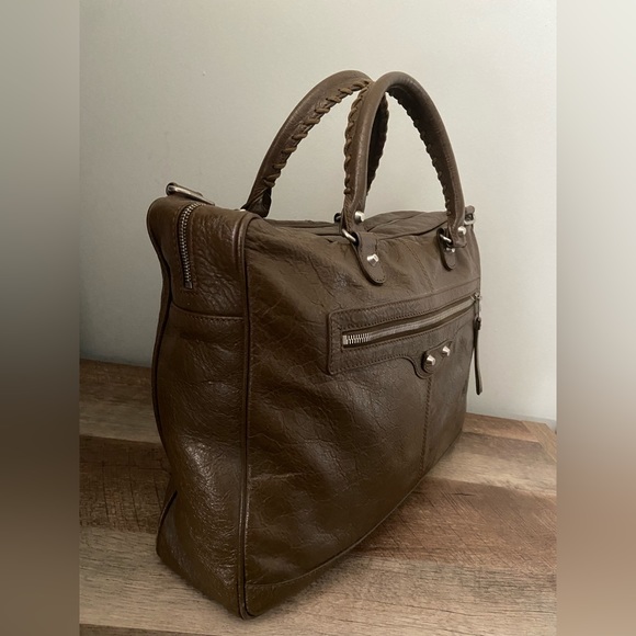 Authentic Balenciaga Agneau Classic - Brown - Uni-sex Briefcase / Travel Bag - Picture 3 of 10
